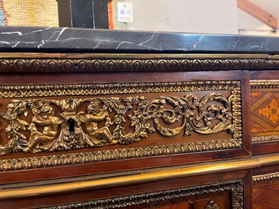 Lot 104 - A Louis XVI-style kingwood, amaranth, parquetry and gilt-metal meuble d’appui