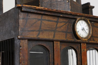 Lot 414 - A painted pine architectural birdcage