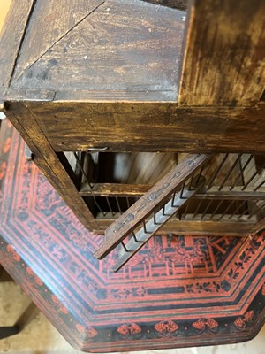 Lot 414 - A painted pine architectural birdcage