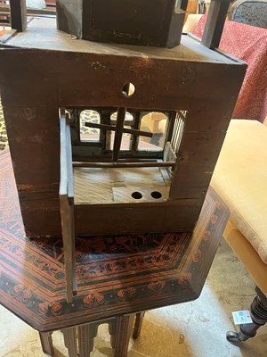 Lot 414 - A painted pine architectural birdcage