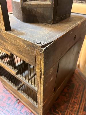 Lot 414 - A painted pine architectural birdcage