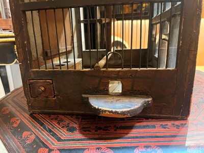 Lot 414 - A painted pine architectural birdcage