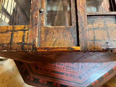 Lot 414 - A painted pine architectural birdcage