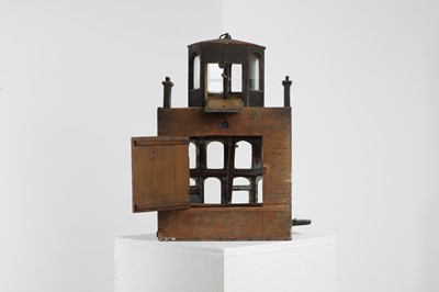 Lot 414 - A painted pine architectural birdcage