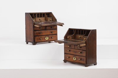 Lot 669 - Two George II miniature bureaux