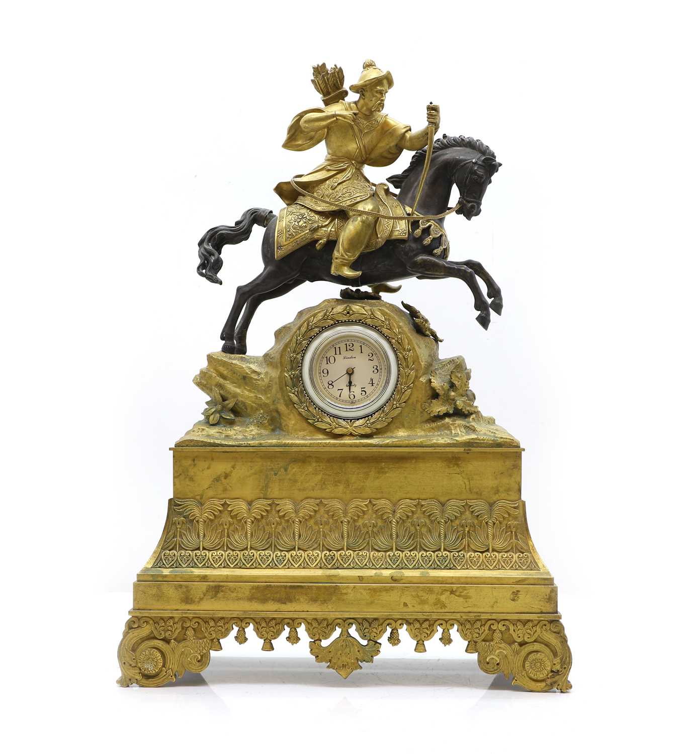 Lot 249 - A Louis Philippe gilt and patinated-bronze mantel clock case