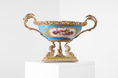 Lot 701 - A Sèvres-style porcelain and ormolu-mounted bowl