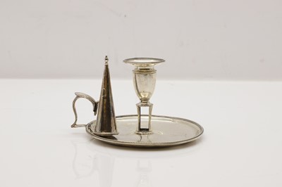 Lot 39 - A George III silver chamber candlestick