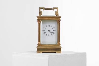 Lot 563 - A large gilt-bronze carriage clock