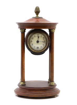 Lot 245 - A lacquered wood pillar clock