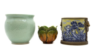 Lot 128 - Three pottery and porcelain jardinières