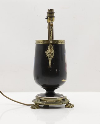 Lot 408 - A neoclassical glass urn lamp