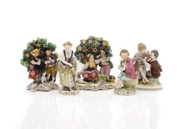 Lot 156 - Two Ludwigsburg porcelain 'bocage' figures groups