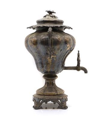 Lot 33 - A silver plated samovar