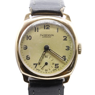 Lot 1455 - A 9ct gold JW Benson mechanical watch