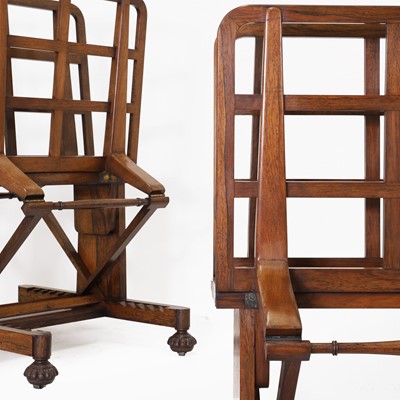 Lot A pair of William IV rosewood folio stands