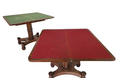 Lot 268 - A pair of George IV brown oak card tables