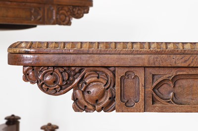 Lot 268 - A pair of George IV brown oak card tables