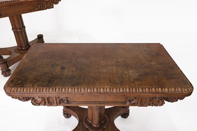 Lot 268 - A pair of George IV brown oak card tables