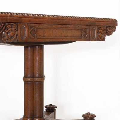 Lot 268 - A pair of George IV brown oak card tables
