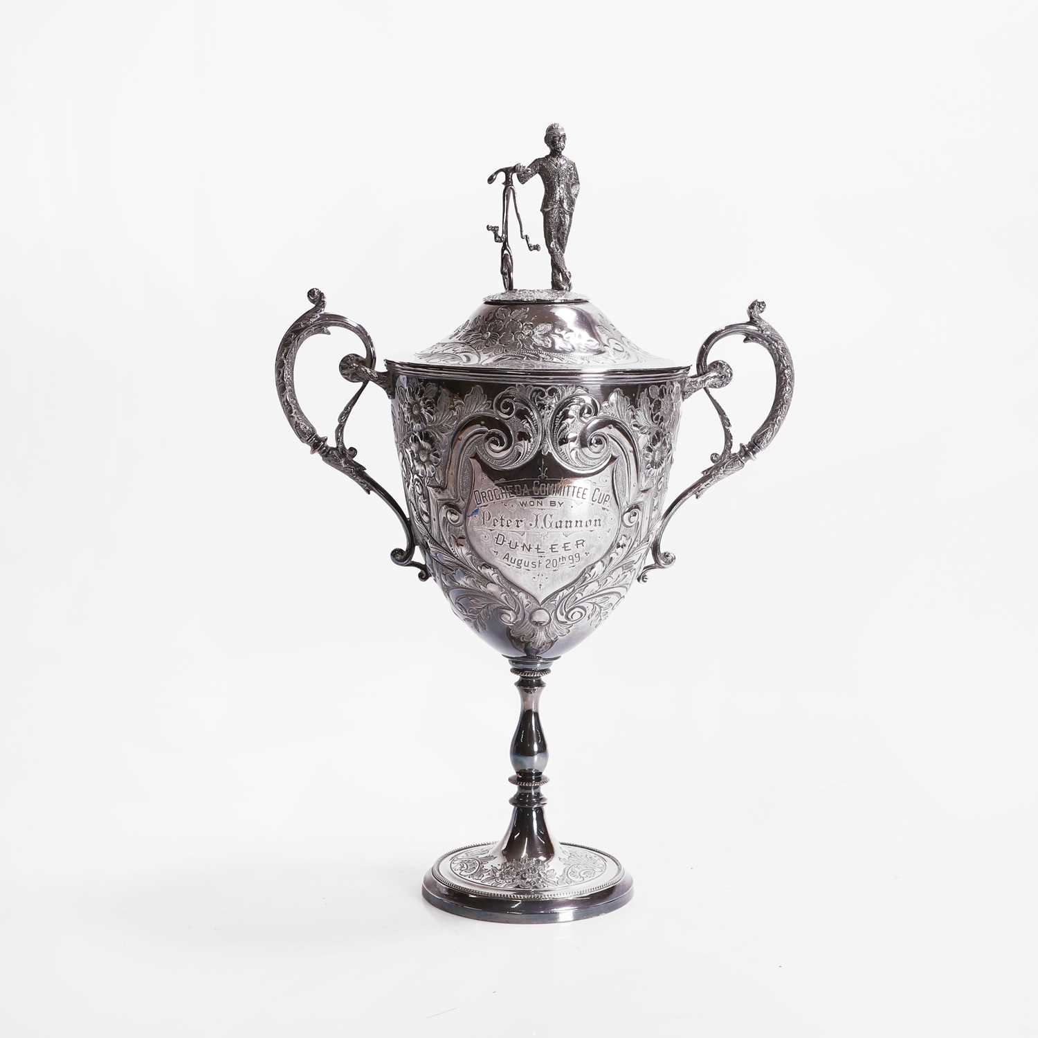 Lot 427 - A silver-plated cycling trophy for the 'Drogheda Committee Cup'