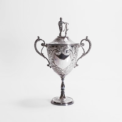 Lot 427 - A silver-plated cycling trophy for the 'Drogheda Committee Cup'