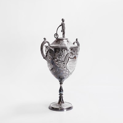 Lot 427 - A silver-plated cycling trophy for the 'Drogheda Committee Cup'