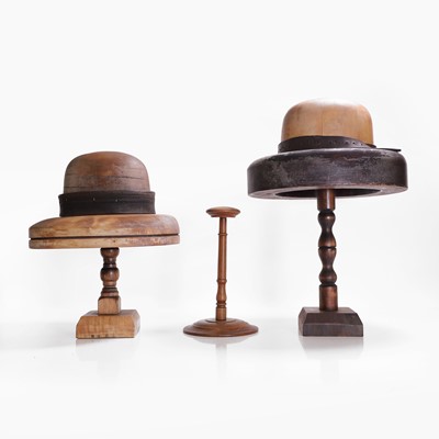 Lot 43 - Two milliner's treen hat formers