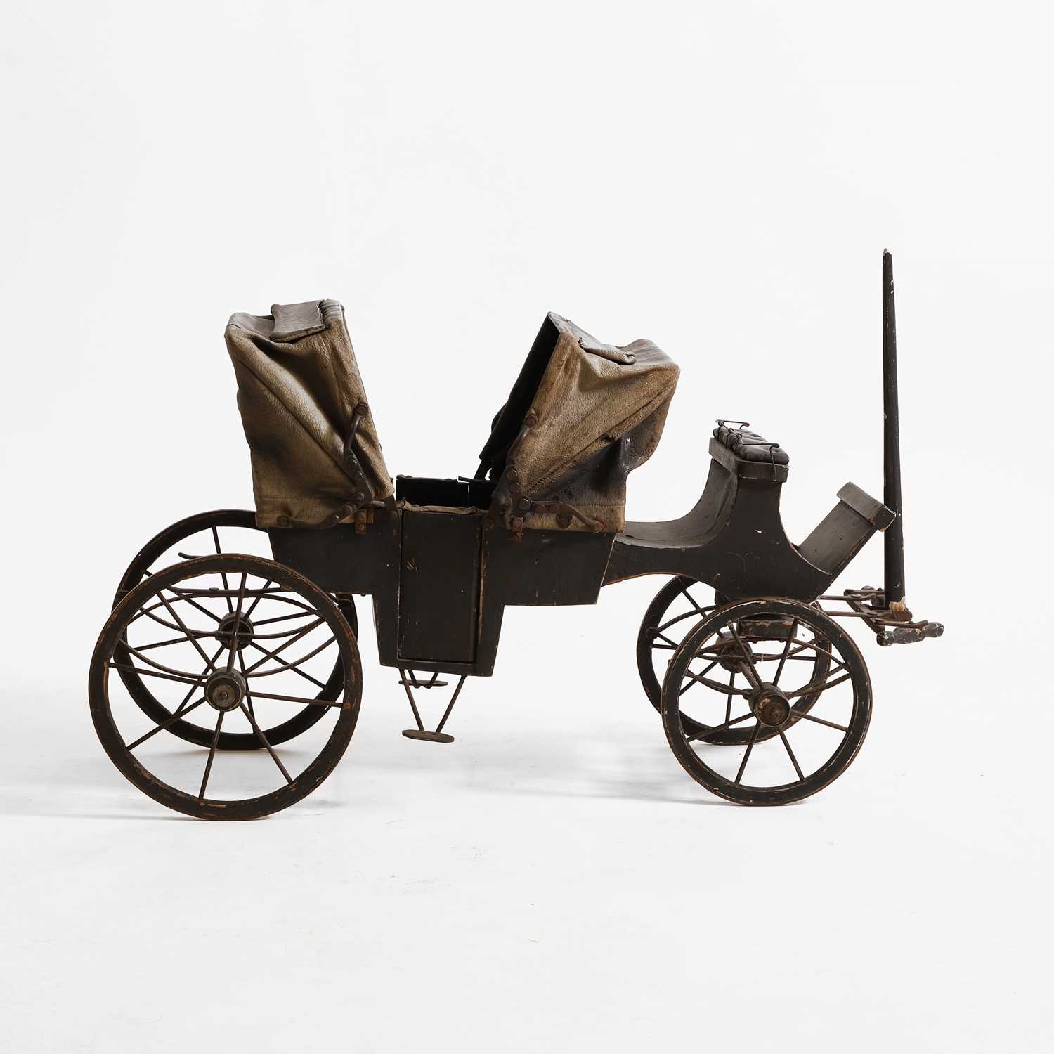 Lot 434 - A painted scratch-built model of an open landau carriage