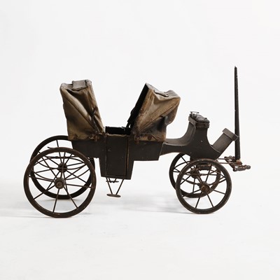 Lot 434 - A painted scratch-built model of an open landau carriage