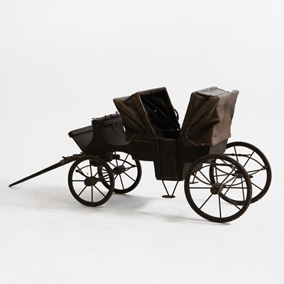 Lot 434 - A painted scratch-built model of an open landau carriage