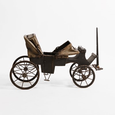 Lot 434 - A painted scratch-built model of an open landau carriage