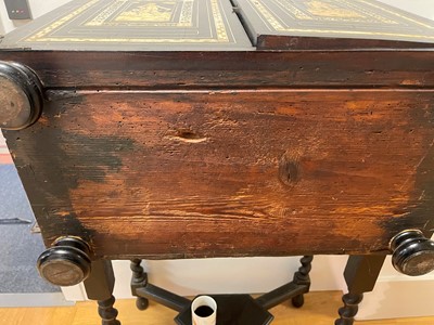 Lot 99 - An ebonised fruitwood, ivory-inlaid and bronze-mounted table cabinet