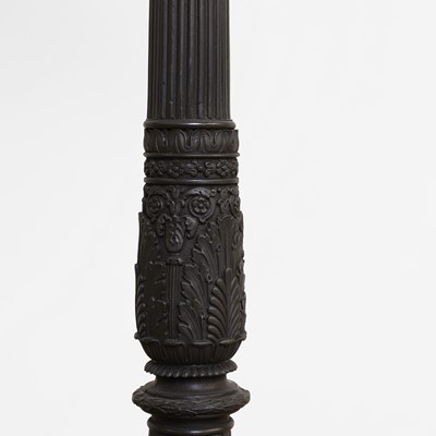 Lot 140 - A pair of Empire-style bronze lamps