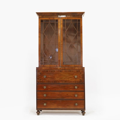 Lot 145 - A Regency mahogany secretaire bookcase