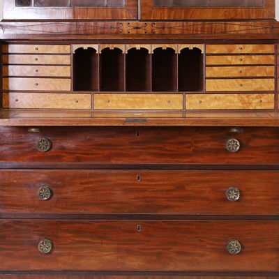 Lot 145 - A Regency mahogany secretaire bookcase