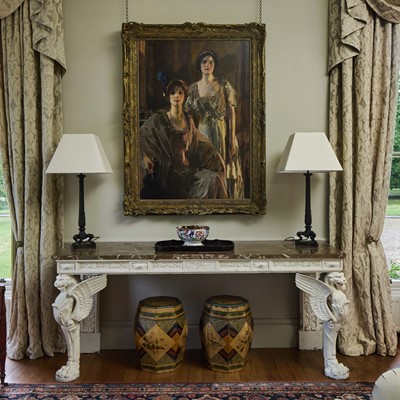 Lot 141 - A painted console table