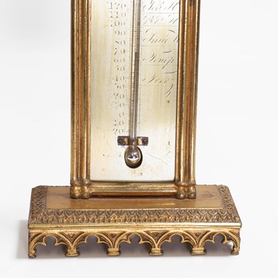 Lot 149 - A Victorian Gothic-framed gilt-brass thermometer
