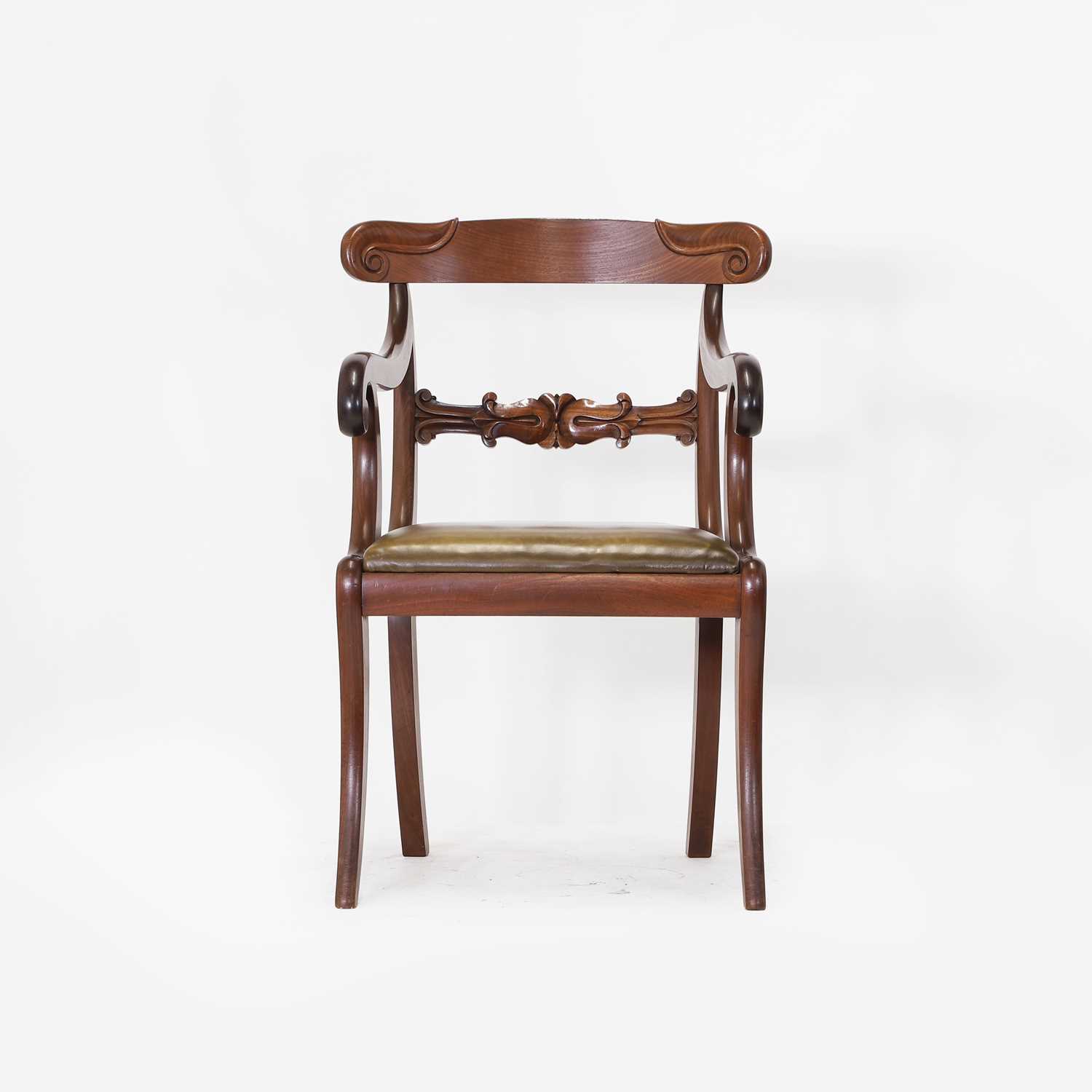 Lot 147 - A William IV mahogany bar-back dining chair