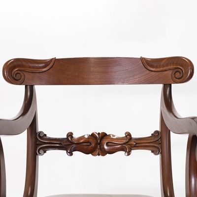 Lot 147 - A William IV mahogany bar-back dining chair