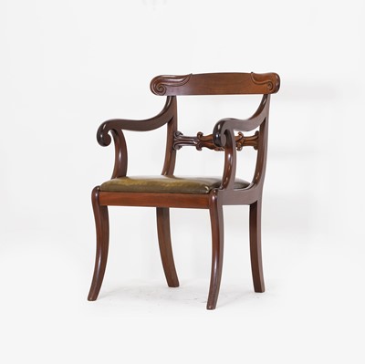 Lot 147 - A William IV mahogany bar-back dining chair