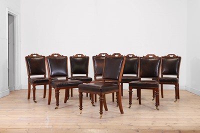 Lot 725 - A set of eight Victorian walnut dining chairs