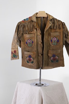 Lot 372 - A Native American beaded hide child's jacket