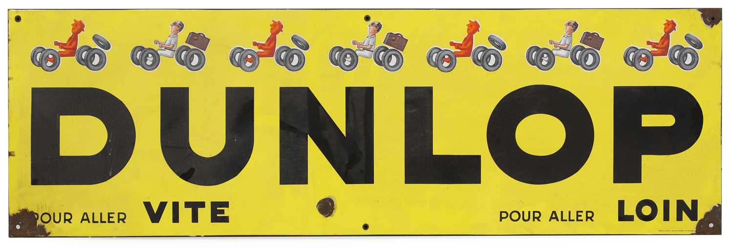 Lot 397 - A 1950s 'Dunlop' enamel sign