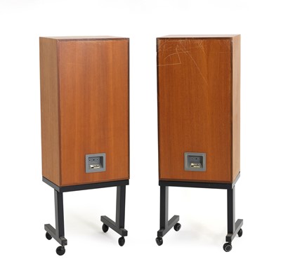 Lot 390 - A pair of KEF 104aB teak speakers