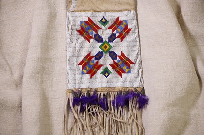 Lot 373 - A Native American beaded hide tobacco or pipe bag