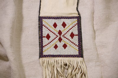 Lot 368 - A Native American beaded hide tobacco or pipe bag