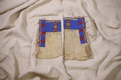 Lot 370 - A pair of Native American beaded hide leggings