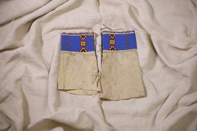 Lot 370 - A pair of Native American beaded hide leggings