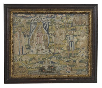 Lot 485 - A Charles II needlework picture